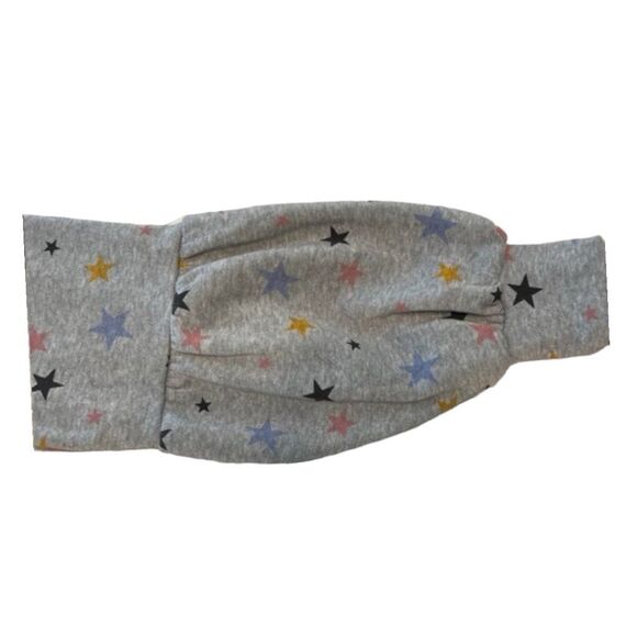 Jolie & Joy Star Print Graphic Sweatshirt Gray Multi-Color Puff Long Sleeve M - Picture 3 of 7